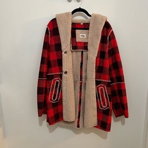 Christmas plaid hoodie jacket